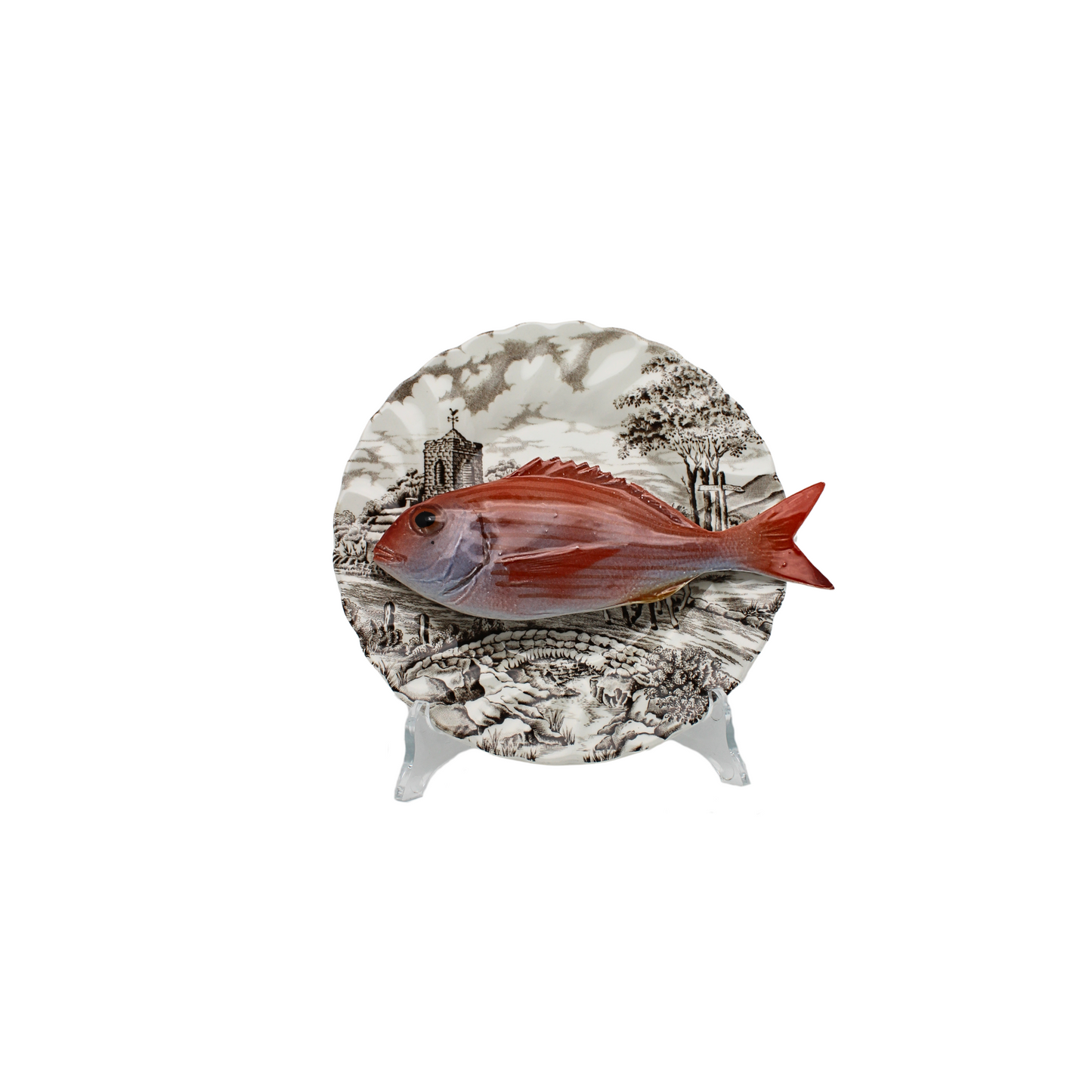 Pagello op donker bruin vintage bord, 16 cm rond