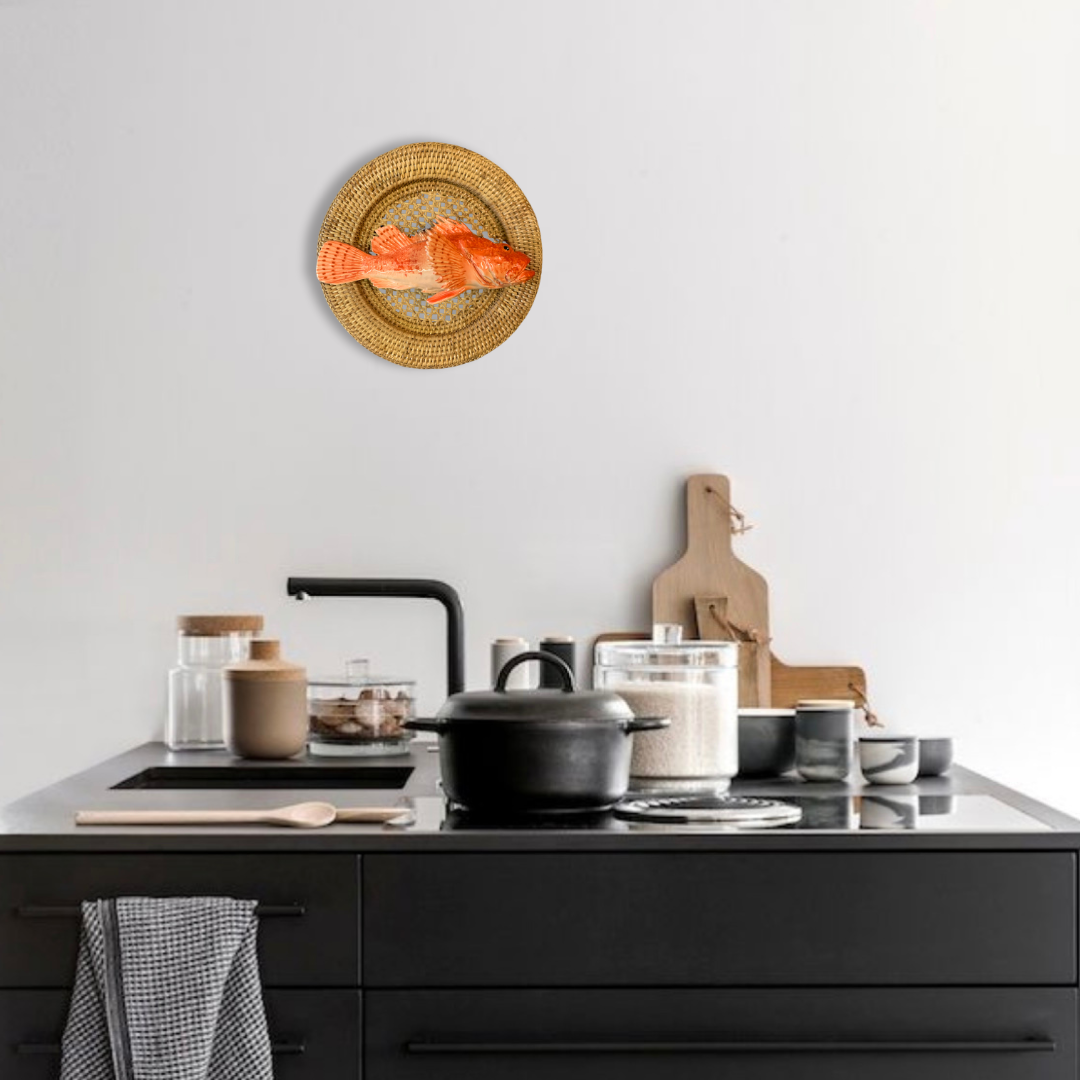 Cipolla op Rotan bord, rond 35 cm