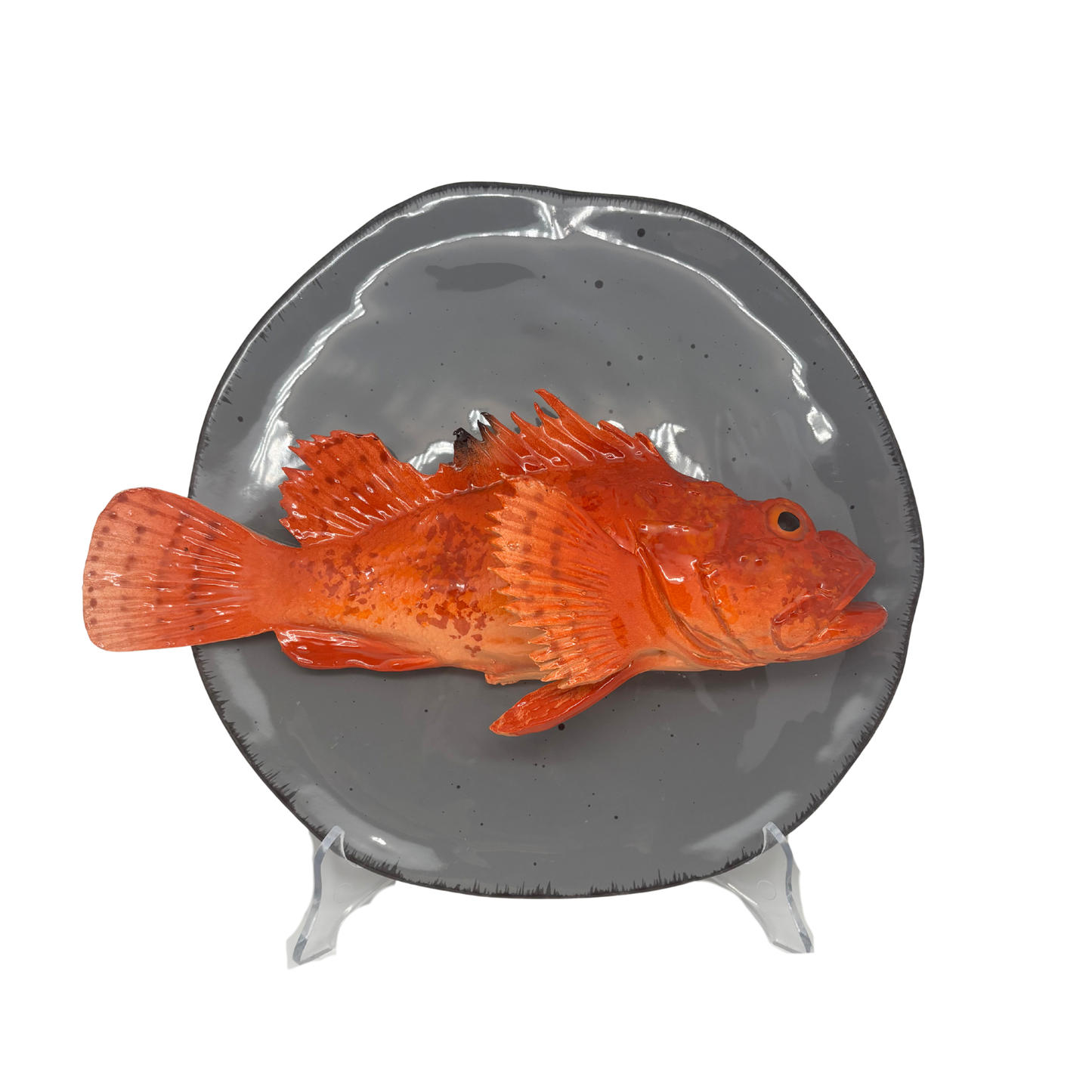 Cipolla op een bewerkt grijs bord, 27 cm rond