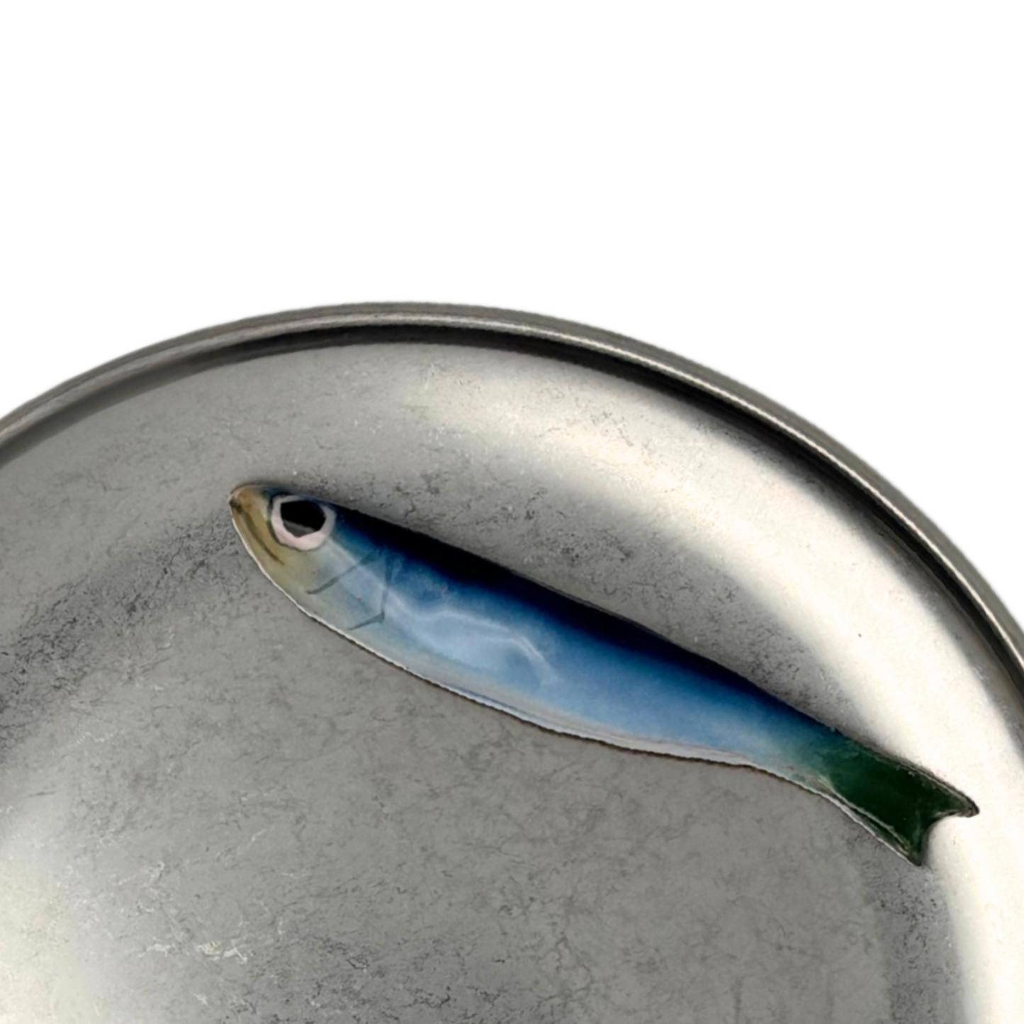 Sardine piccolo - Serveerbordje metaal antiek 16,5cm rond