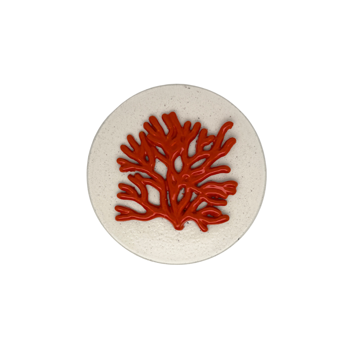 Koraal - Decoratief keramiek pot met deksel, 15 cm rond, handgemaakt