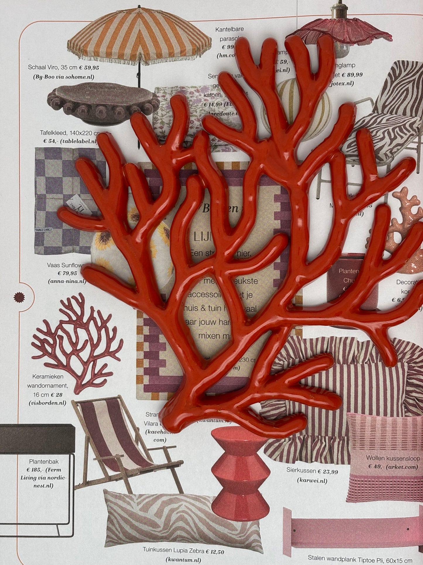 Koraal keramiek middel 16 cm