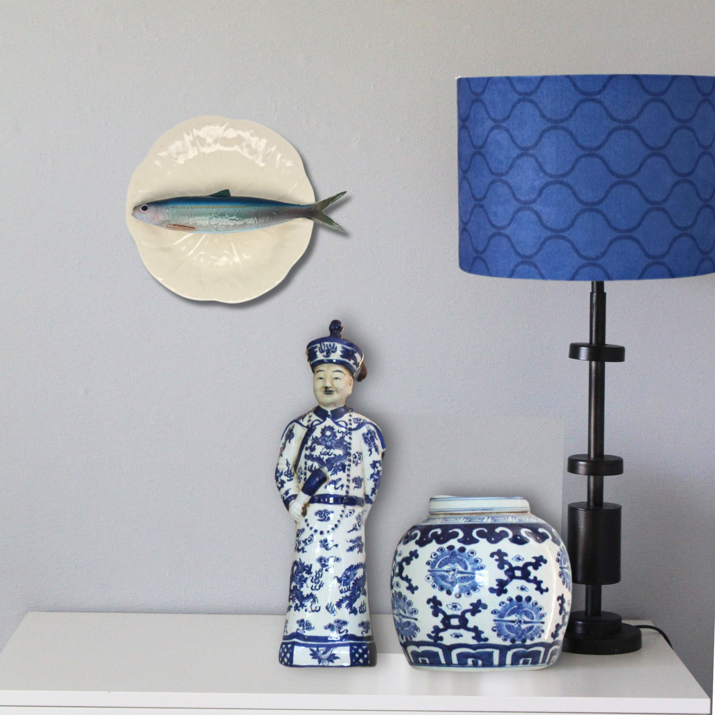 Alaccia/Haring op een créme bladvormig bord, 20 cm