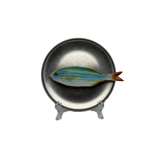 Salpa medio op antiek zilver bord, 16,5 cm rond
