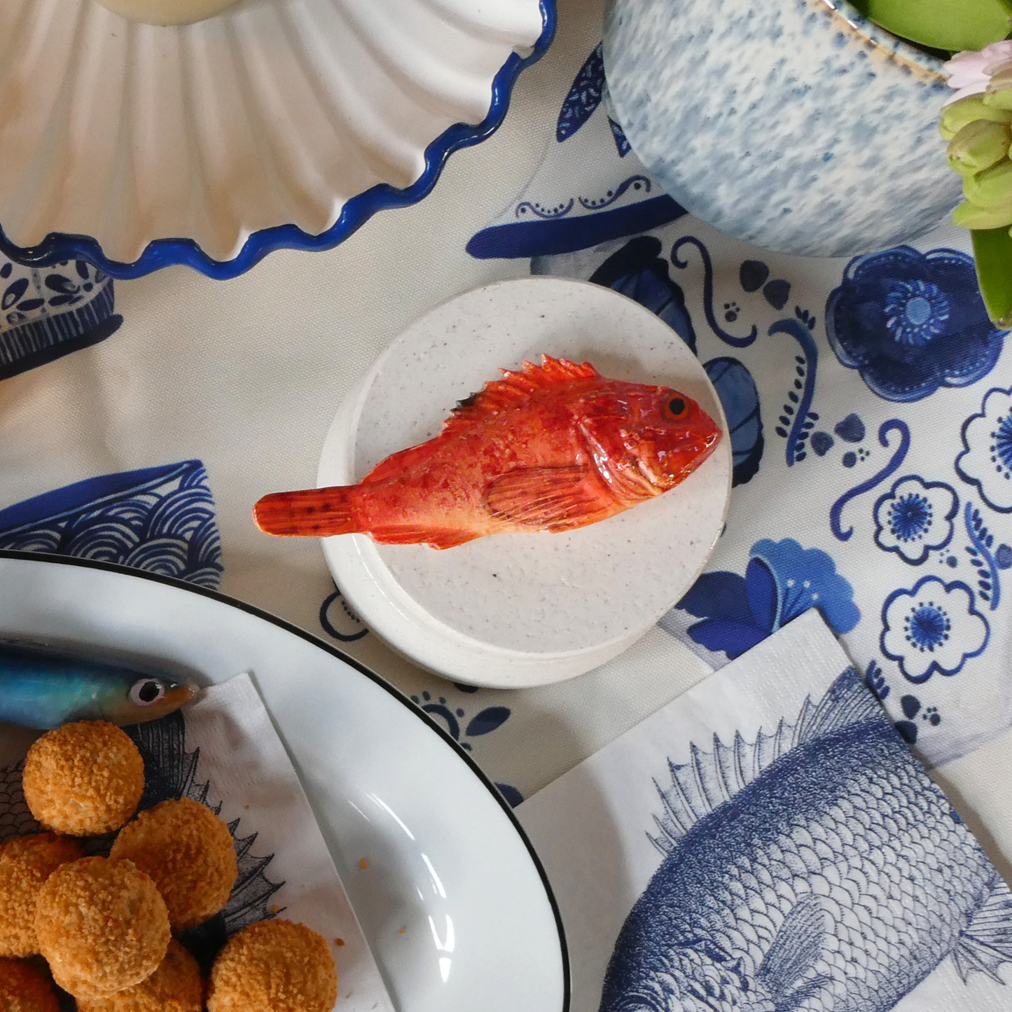 Scorfano - Decoratief keramiek potje met deksel, 11,5 cm rond, handgemaakt