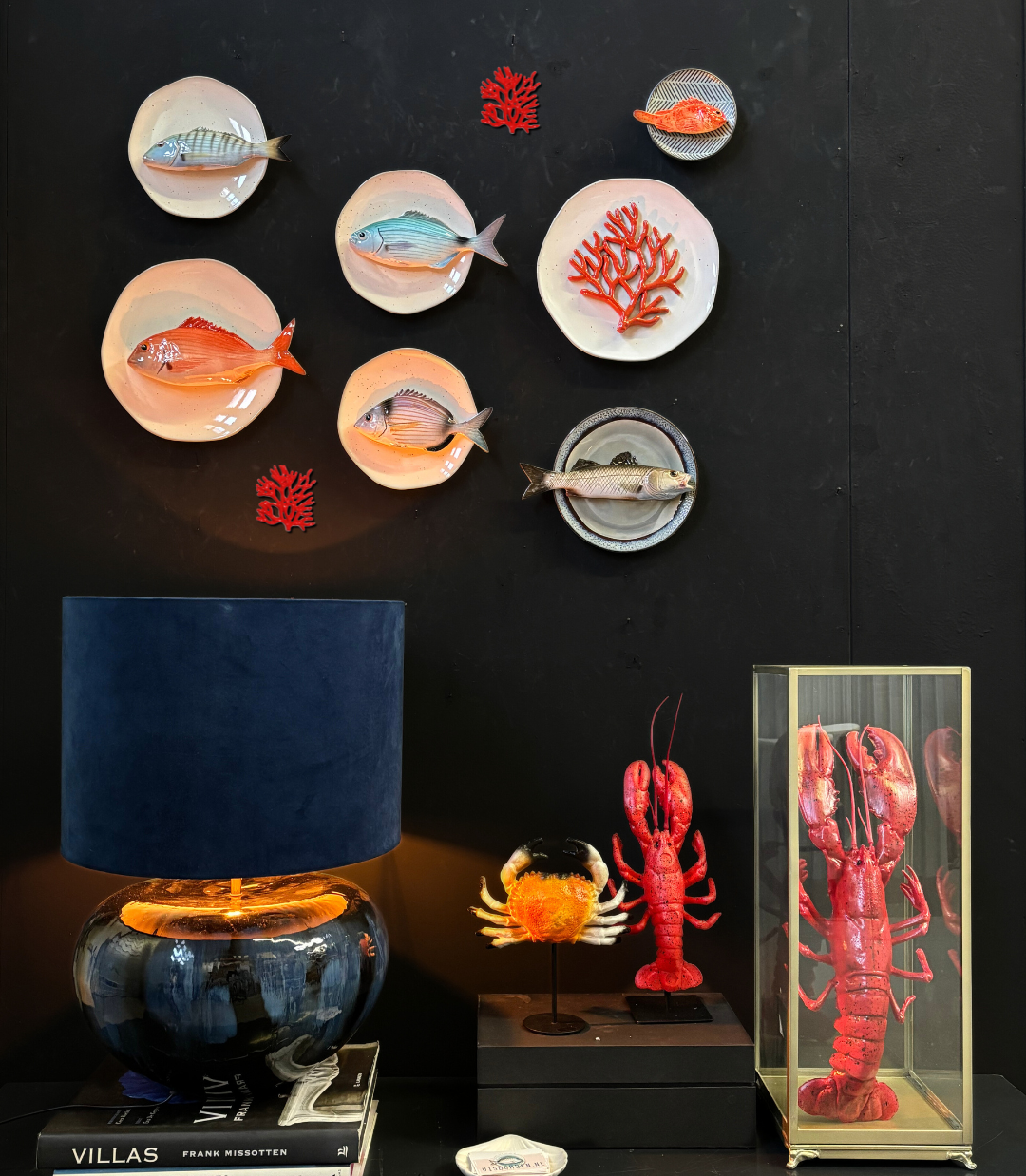 1248 Marmora op kiezel grijs hoekig bord, 20 cm