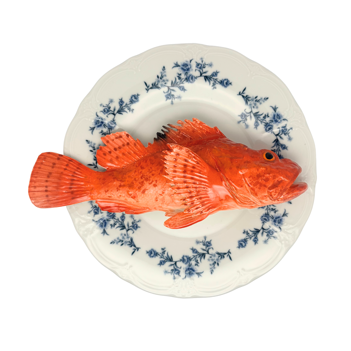 Cipolla op wit met blauwe details op decoratief bord, 27 cm