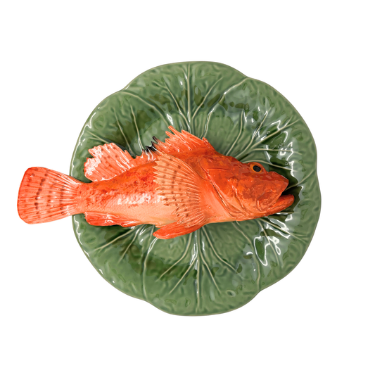 Cipolla op een groen bladvormig bord, 27 cm