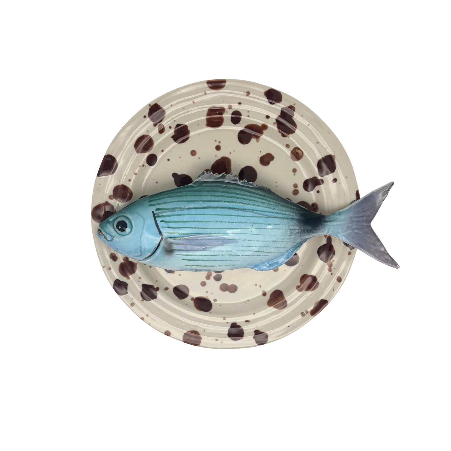 Occhiata op créme met bruine verfspatten bord, 20 cm rond (kopie)