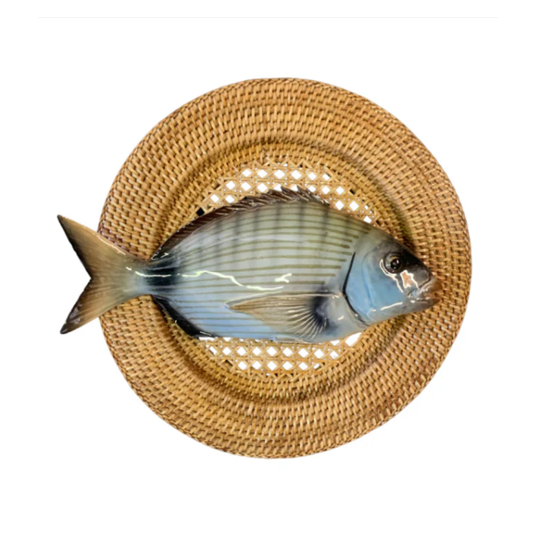 Sarago grande op Rotan bord, 32cm rond