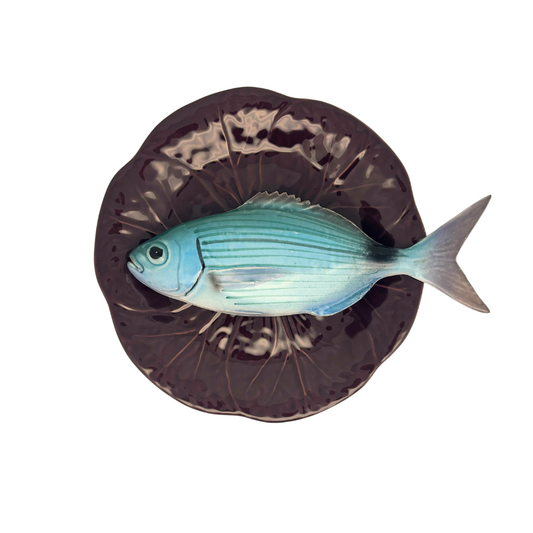 Occhiata op een aubergine bladvormig bord, 21cm