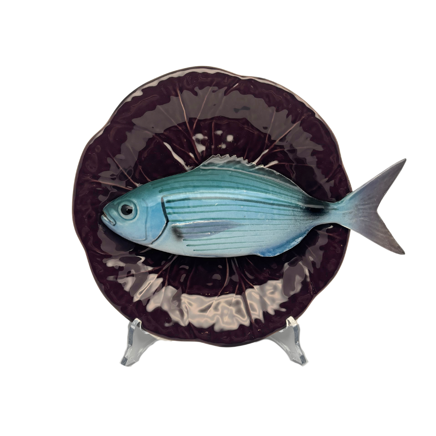 Occhiata op een aubergine bladvormig bord, 21cm