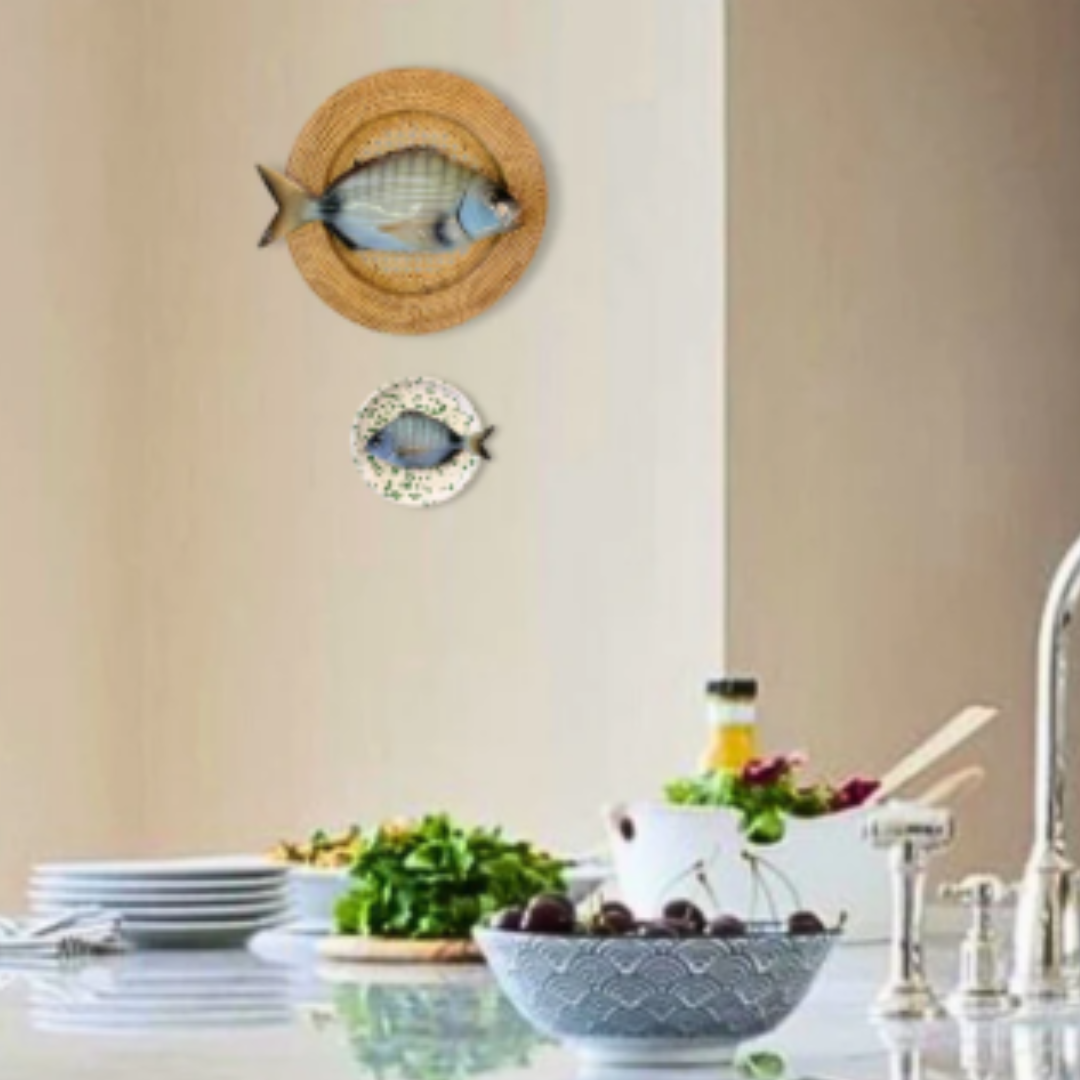 Sarago grande op Rotan bord, 32cm rond