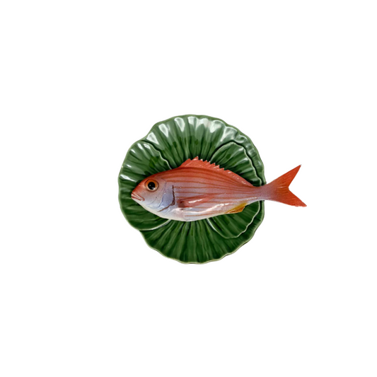 Pagello op groen bladvormig bord, 16cm