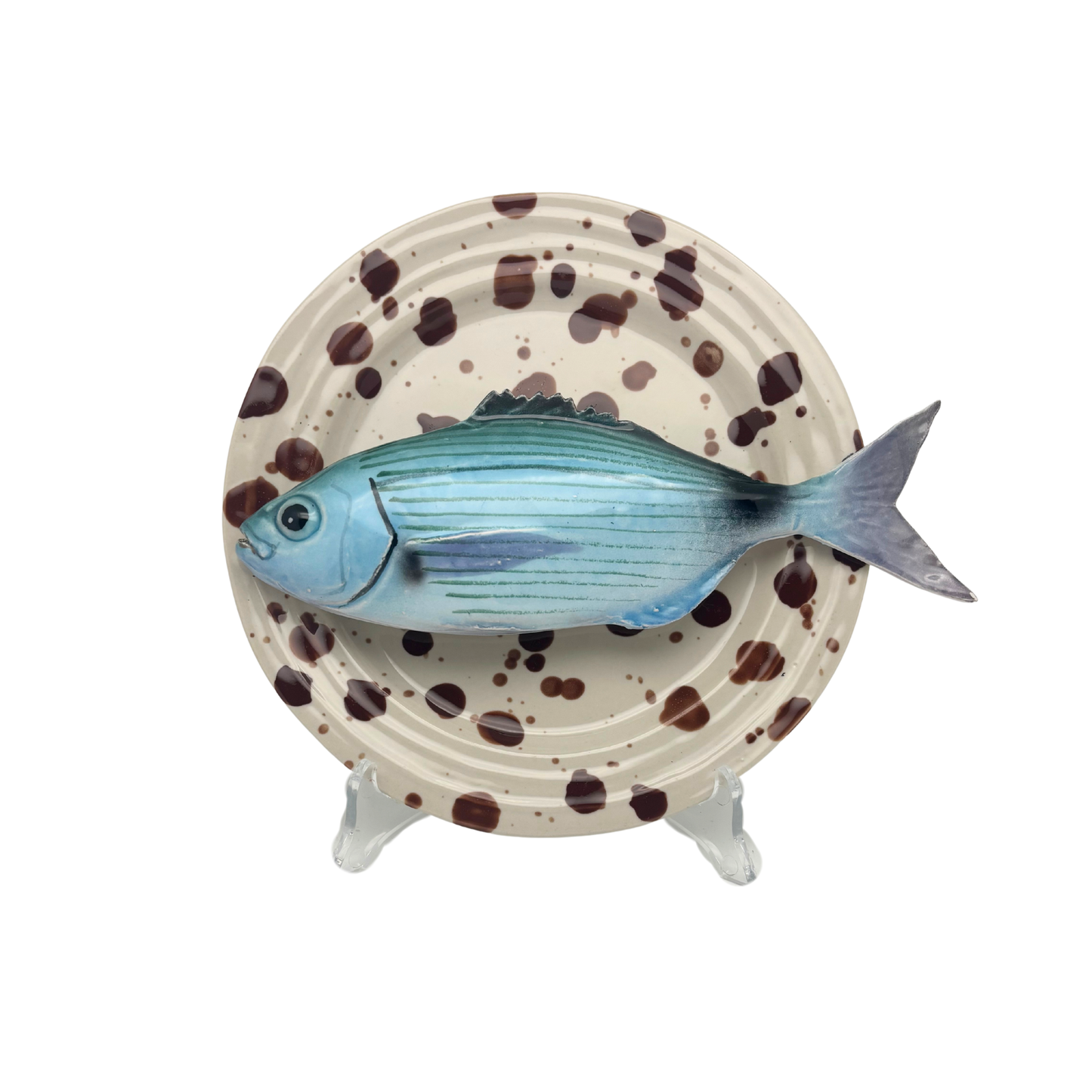 Occhiata op créme met bruine verfspatten bord, 20 cm rond (kopie)