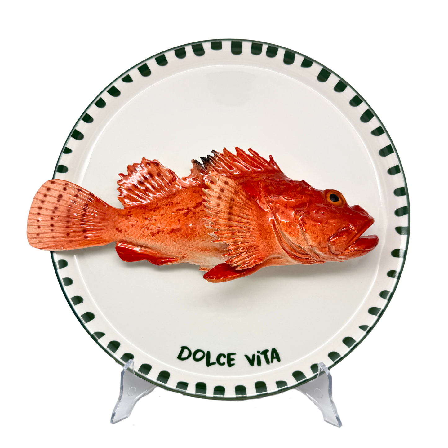 Cipolla op 'Dolce Vita" groen bewerkt bord, 31 cm