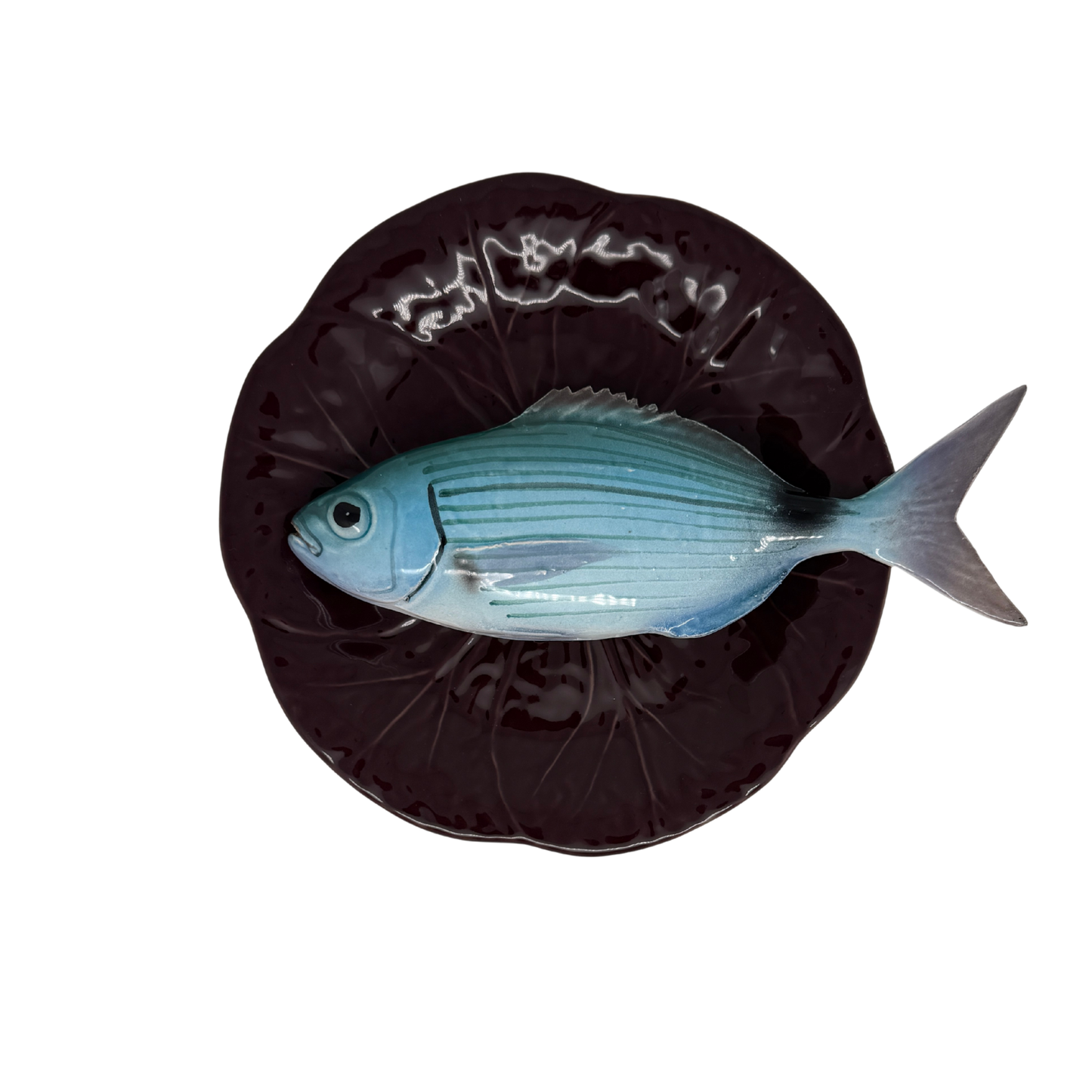 Occhiata op een aubergine bladvormig bord, 21cm