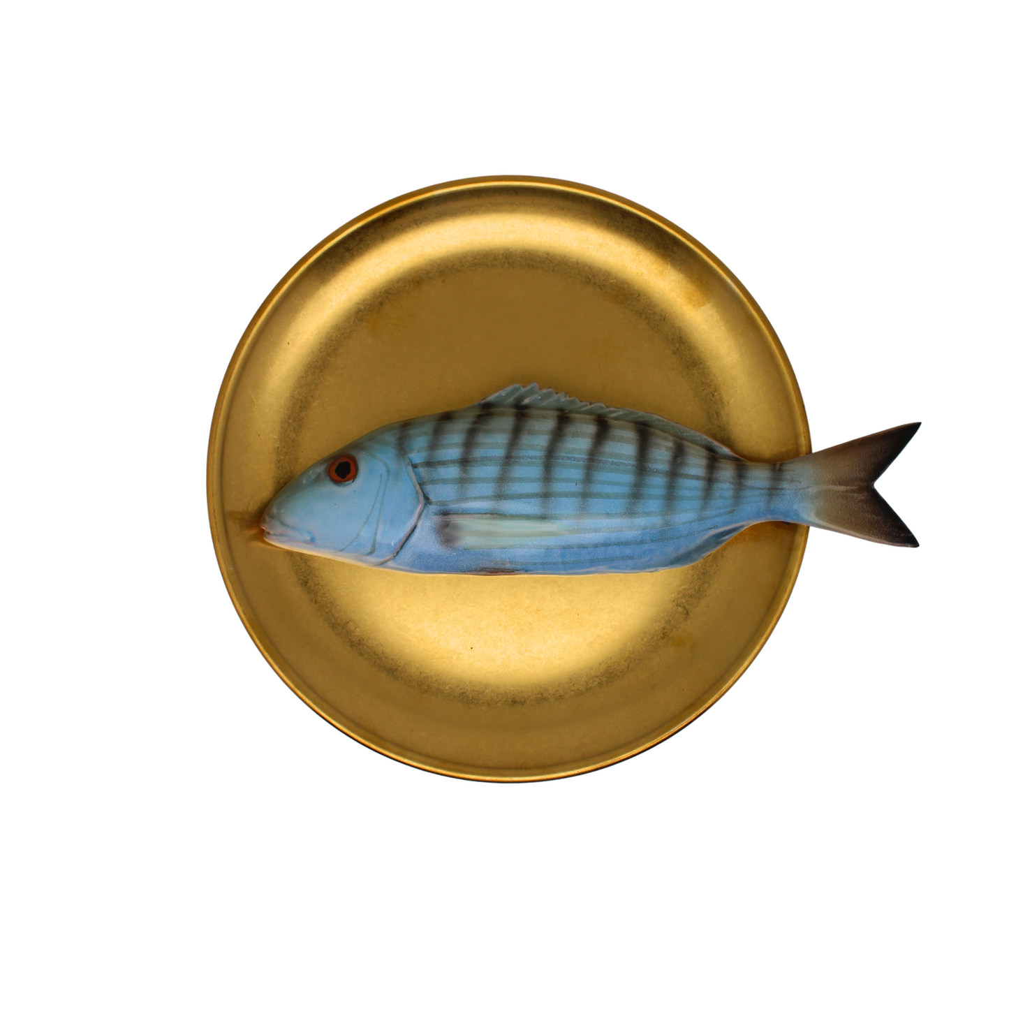 Marmora op antiek goud bord, 20 cm rond