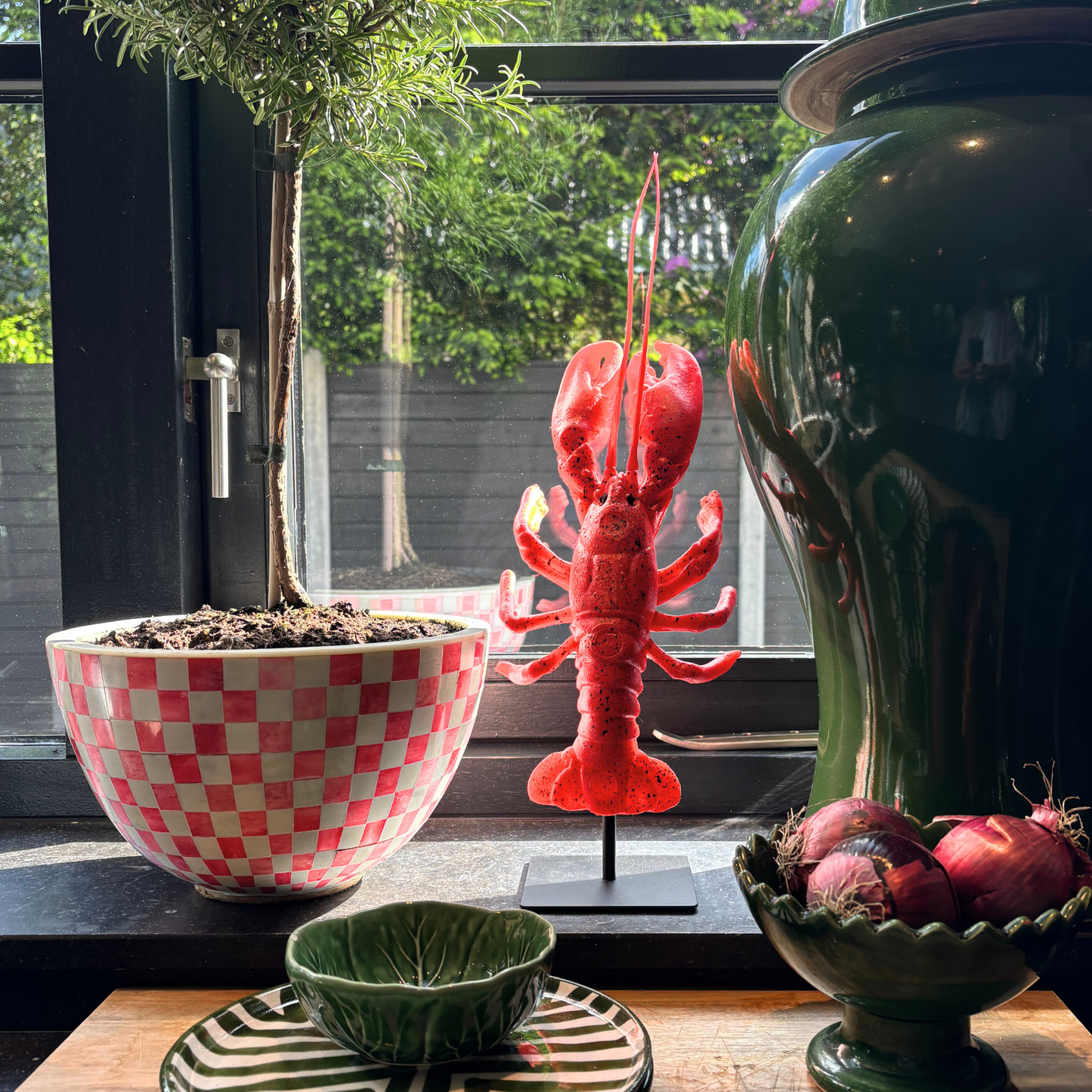 Kunst KREEFT Medium op standaard.(polymeer)