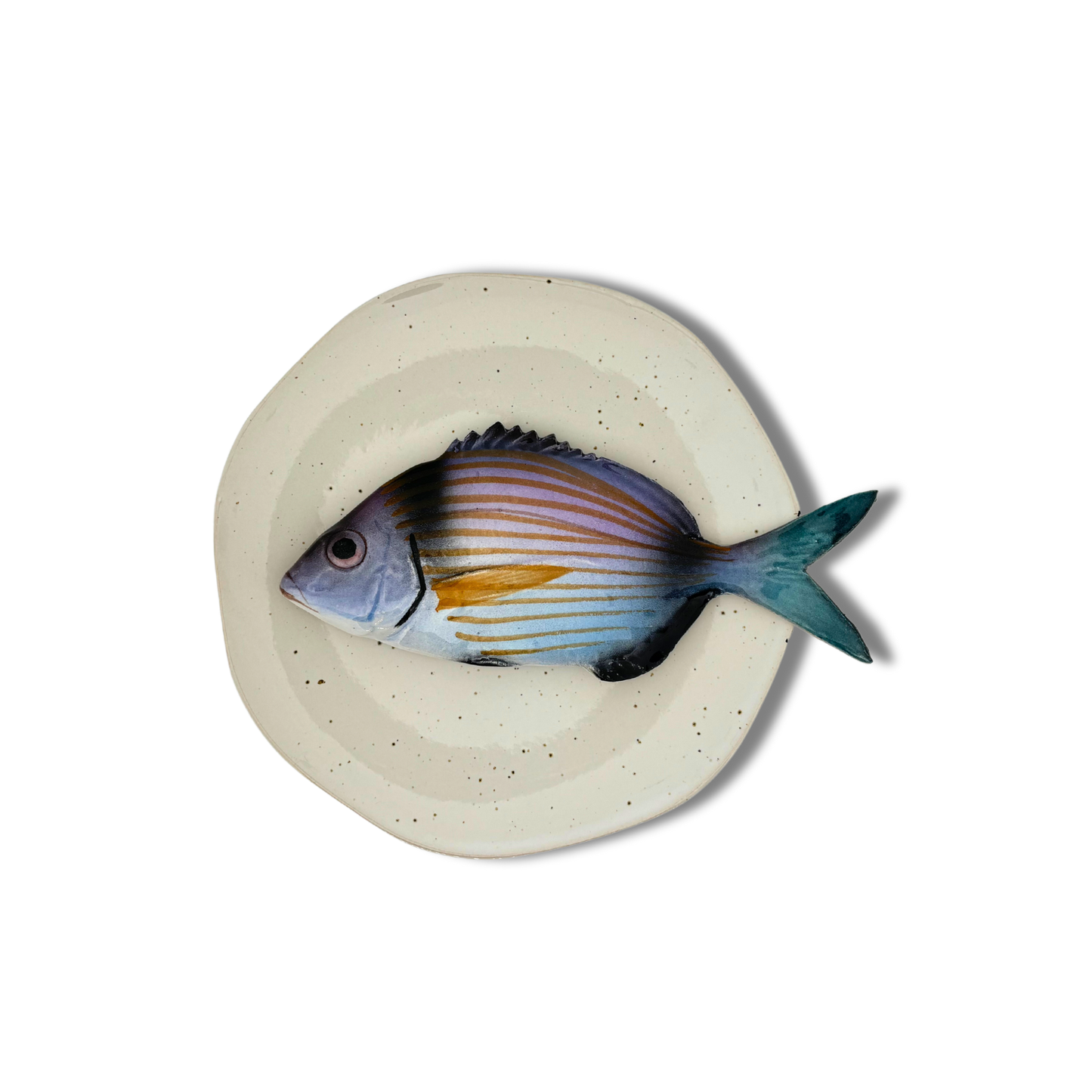 Viatora op kiezel/grijs, hoekig bord, 20 cm