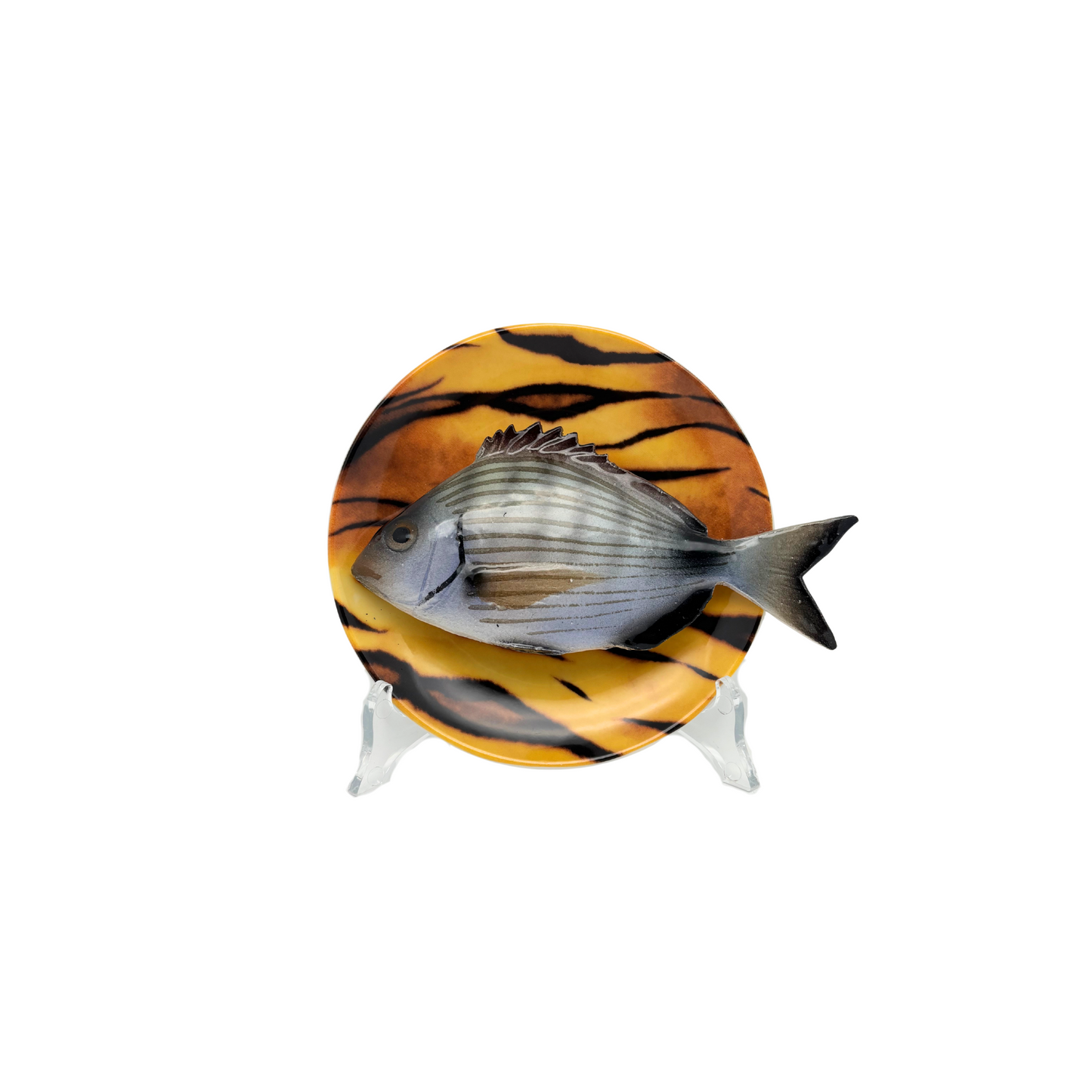 Sarago medio op tijger print bord, 14 cm rond