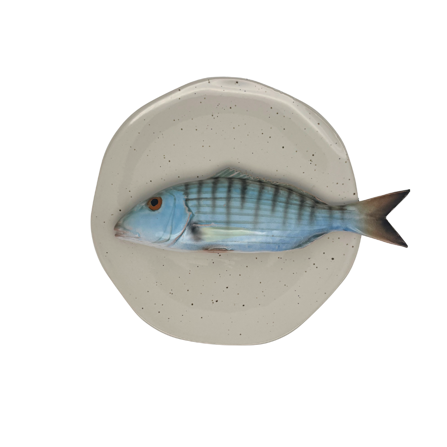 Marmora op kiezel grijs hoekig bord, 20 cm