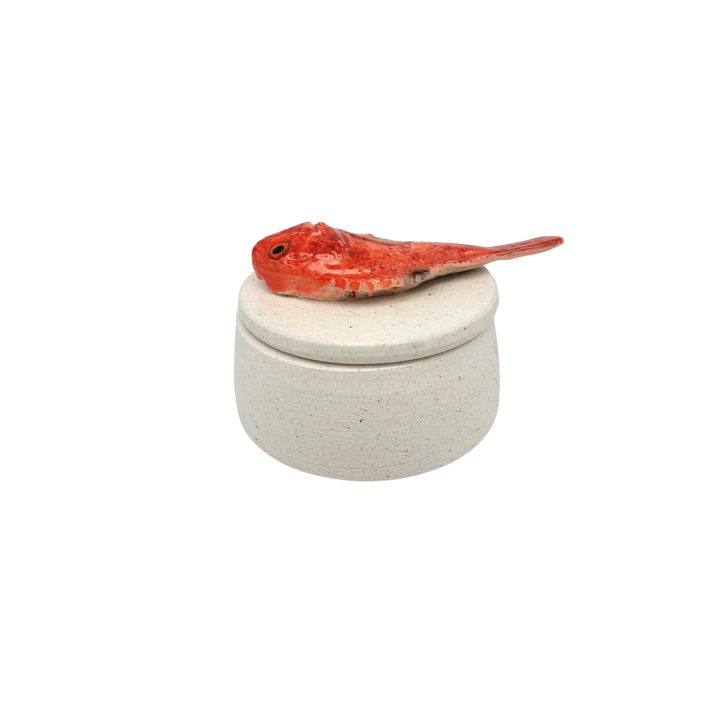 Scorfano - Decoratief keramiek potje met deksel, 11,5 cm rond, handgemaakt