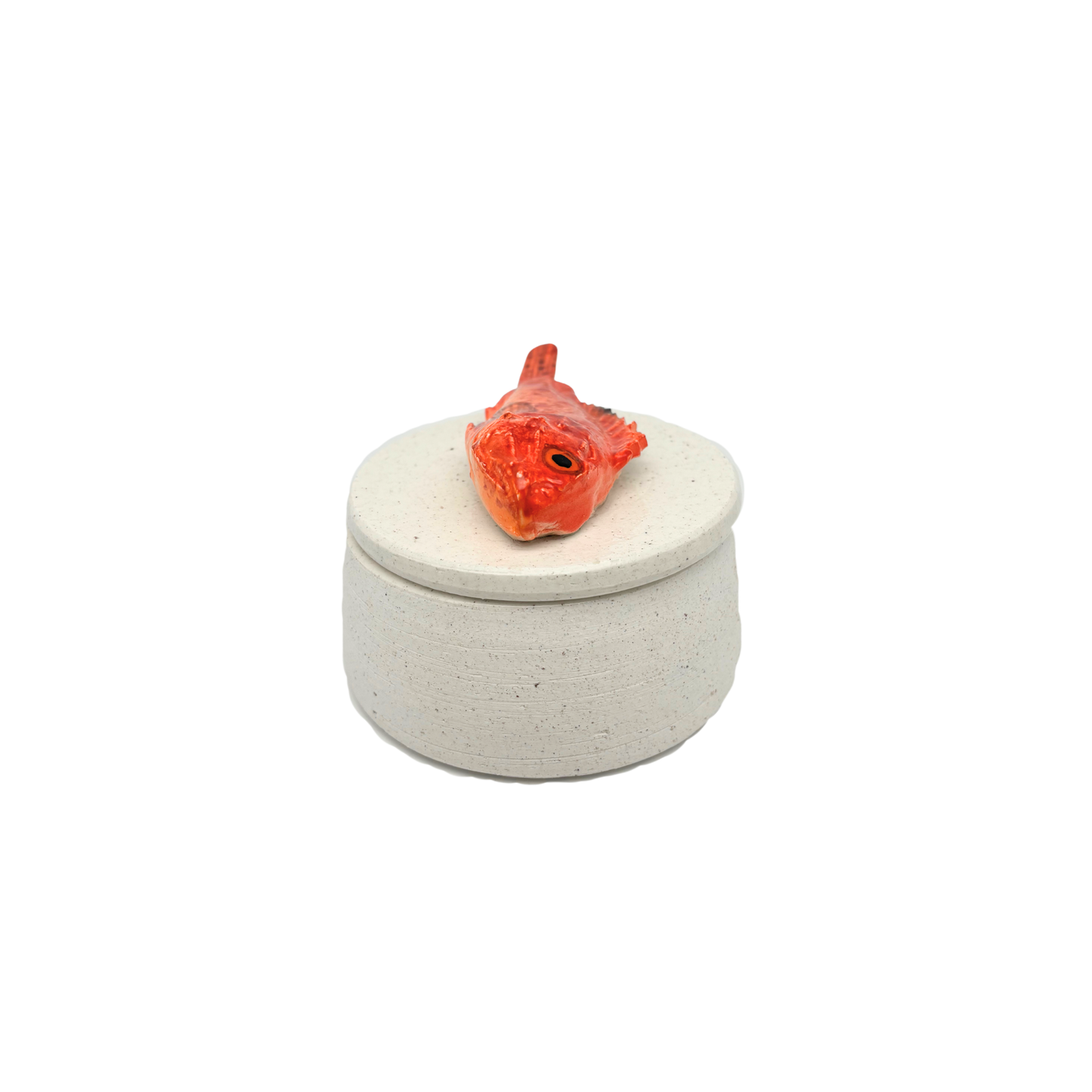 Scorfano - Decoratief keramiek potje met deksel, 11,5 cm rond, handgemaakt