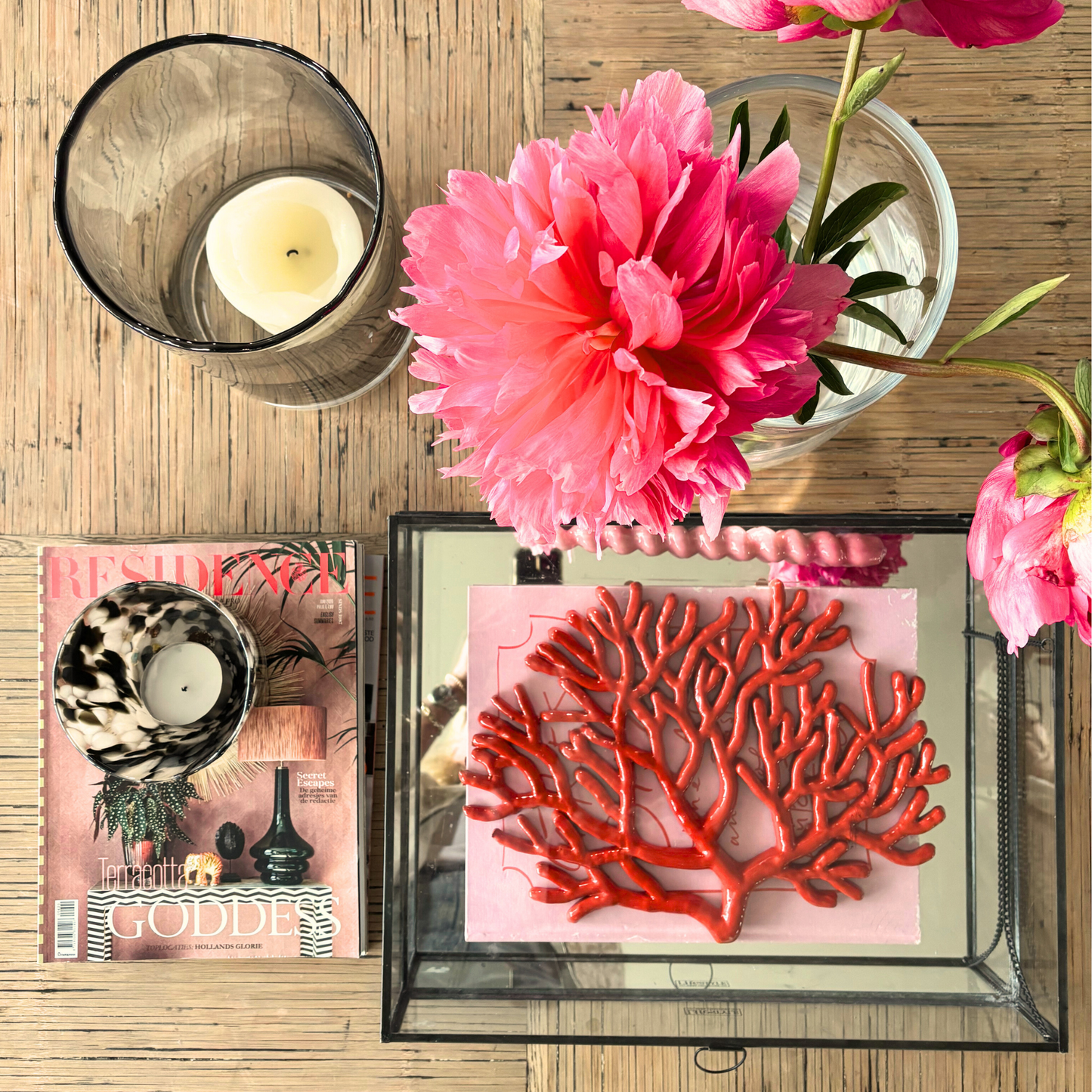 Koraal keramiek 35cm breed