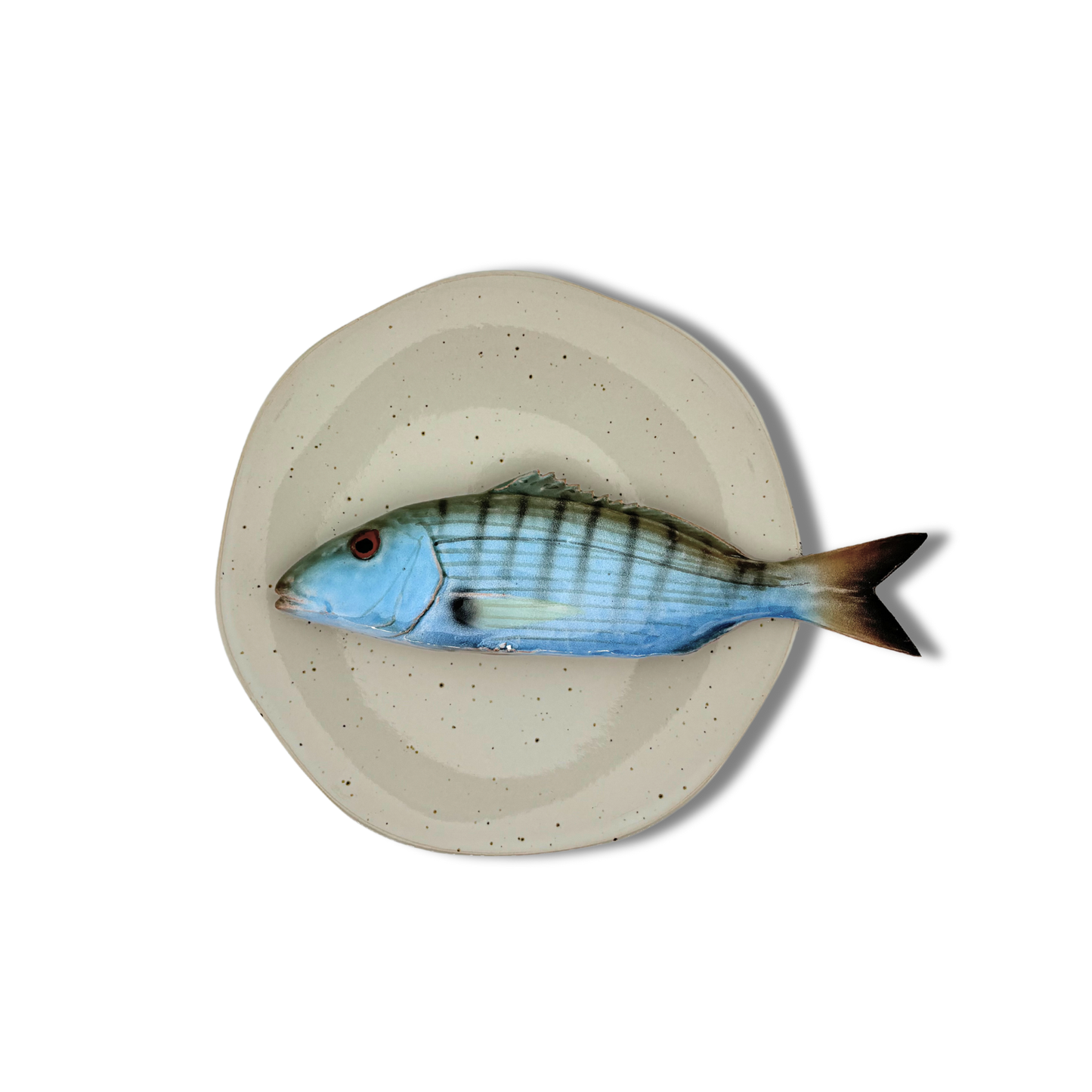 1248 Marmora op kiezel grijs hoekig bord, 20 cm