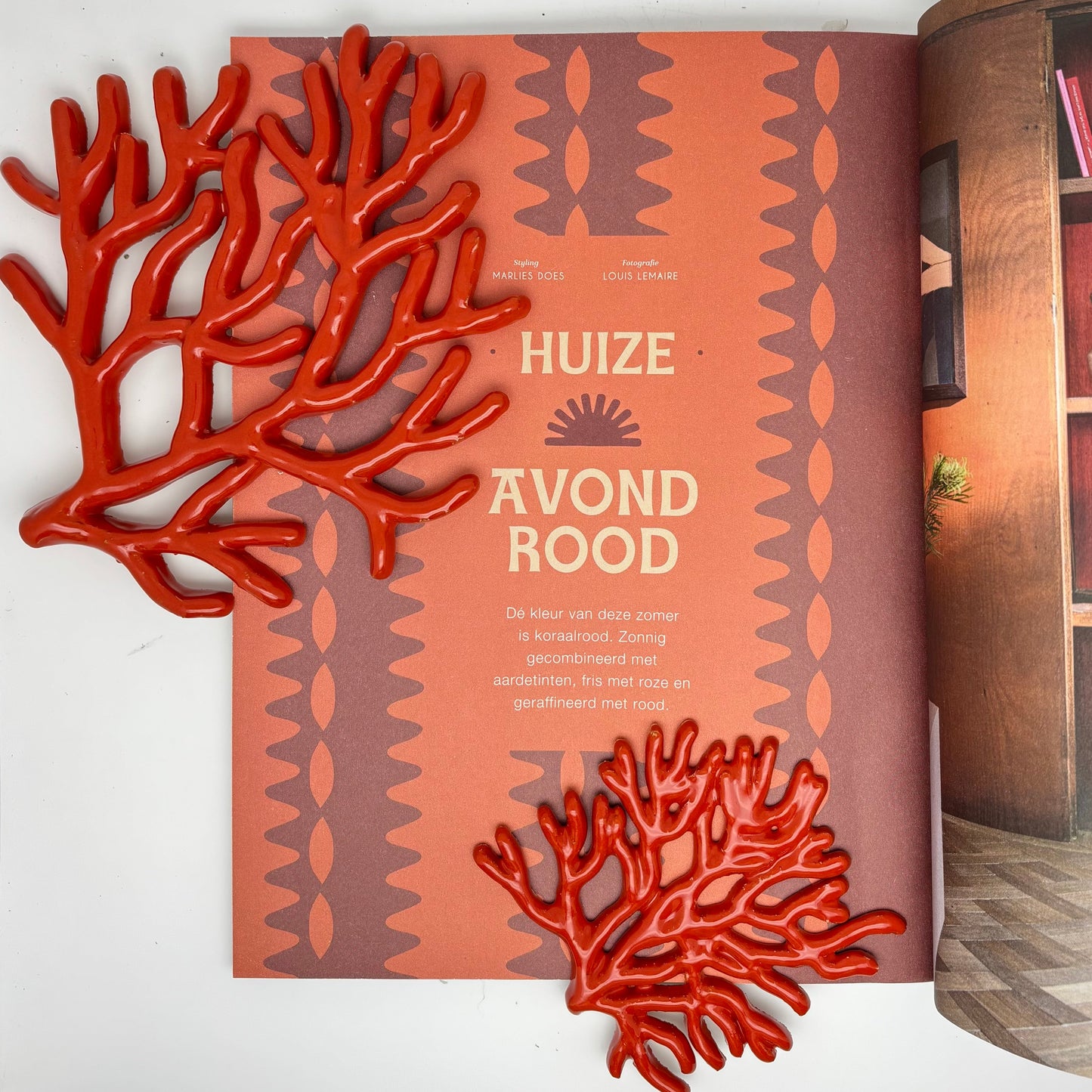 Koraal keramiek middel 16 cm